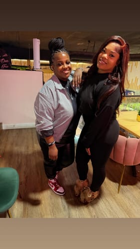 Customer photo review of SHAINY-MULTI TIE UP FAUX FUR STILETTO SANDAL