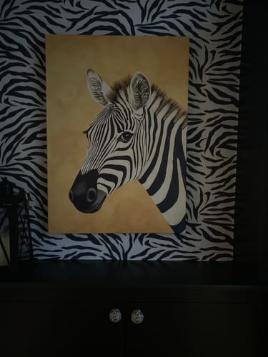 Customer photo review of Zebra on Yellow Print
