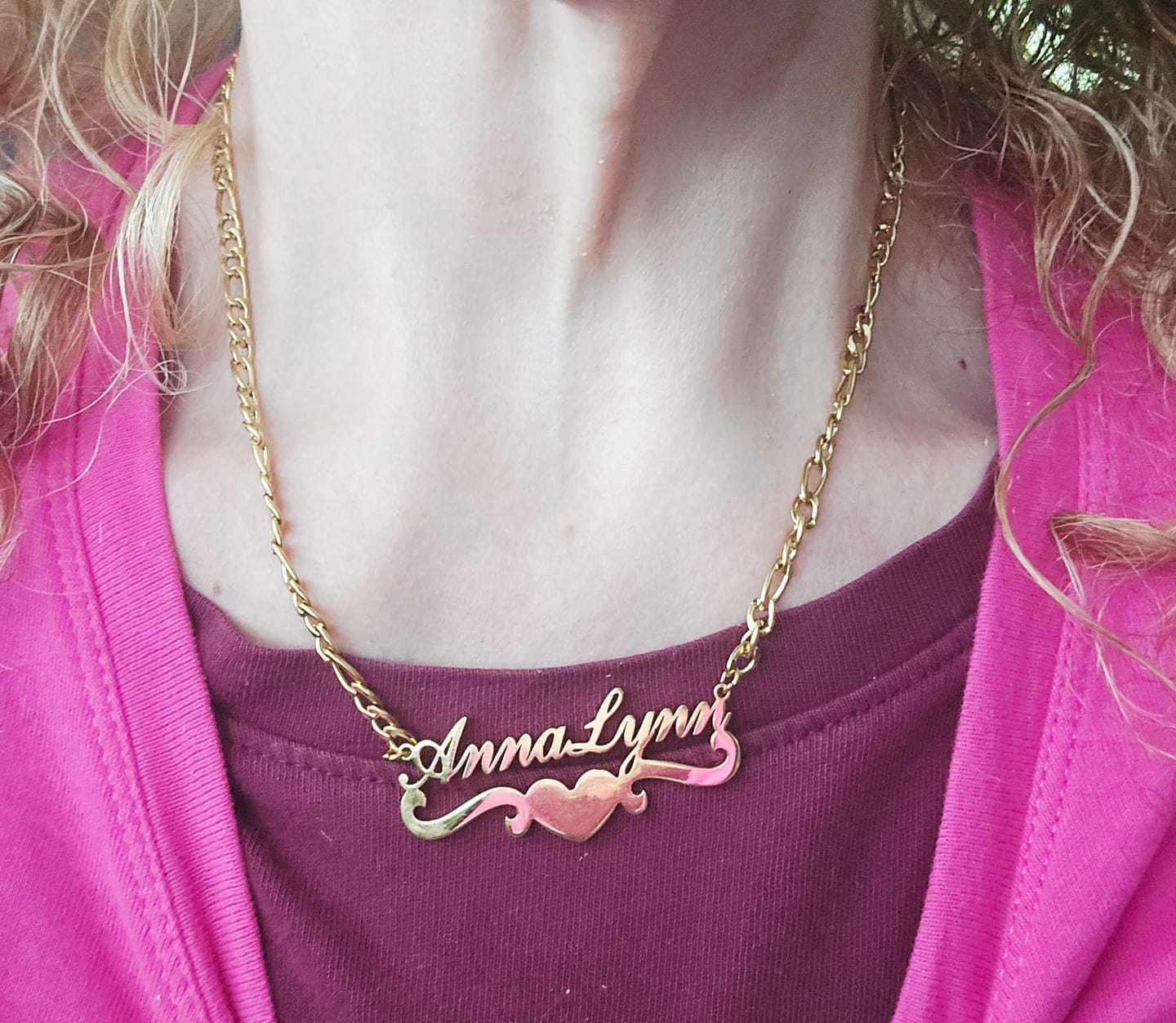 Customer photo review of Love Name Necklace