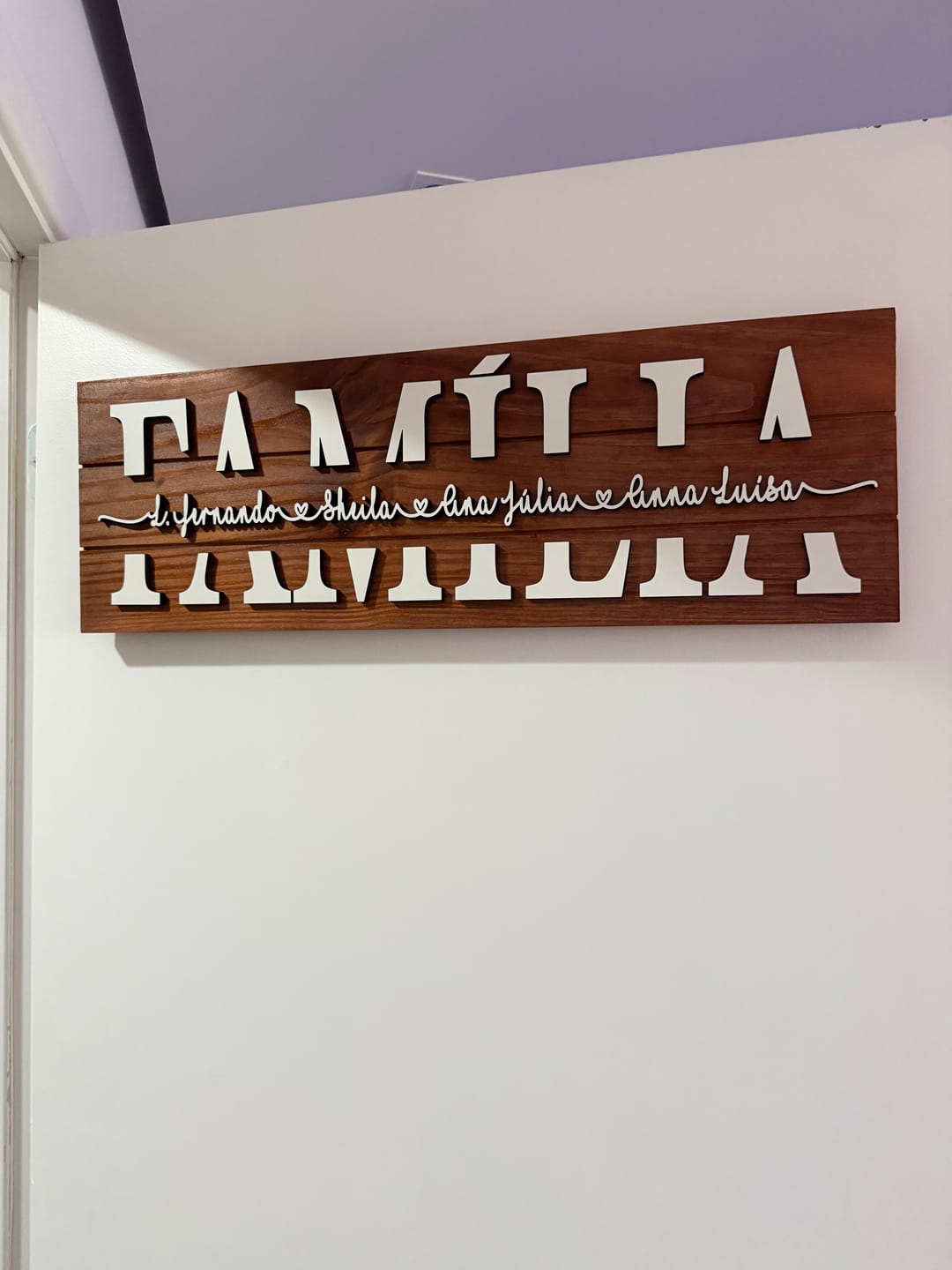 Customer photo review of Placa da Família Personalizada