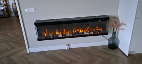 Customer photo review of EVIQ Elektrische sfeerhaard 3D Platina 65″ inch – 165 cm