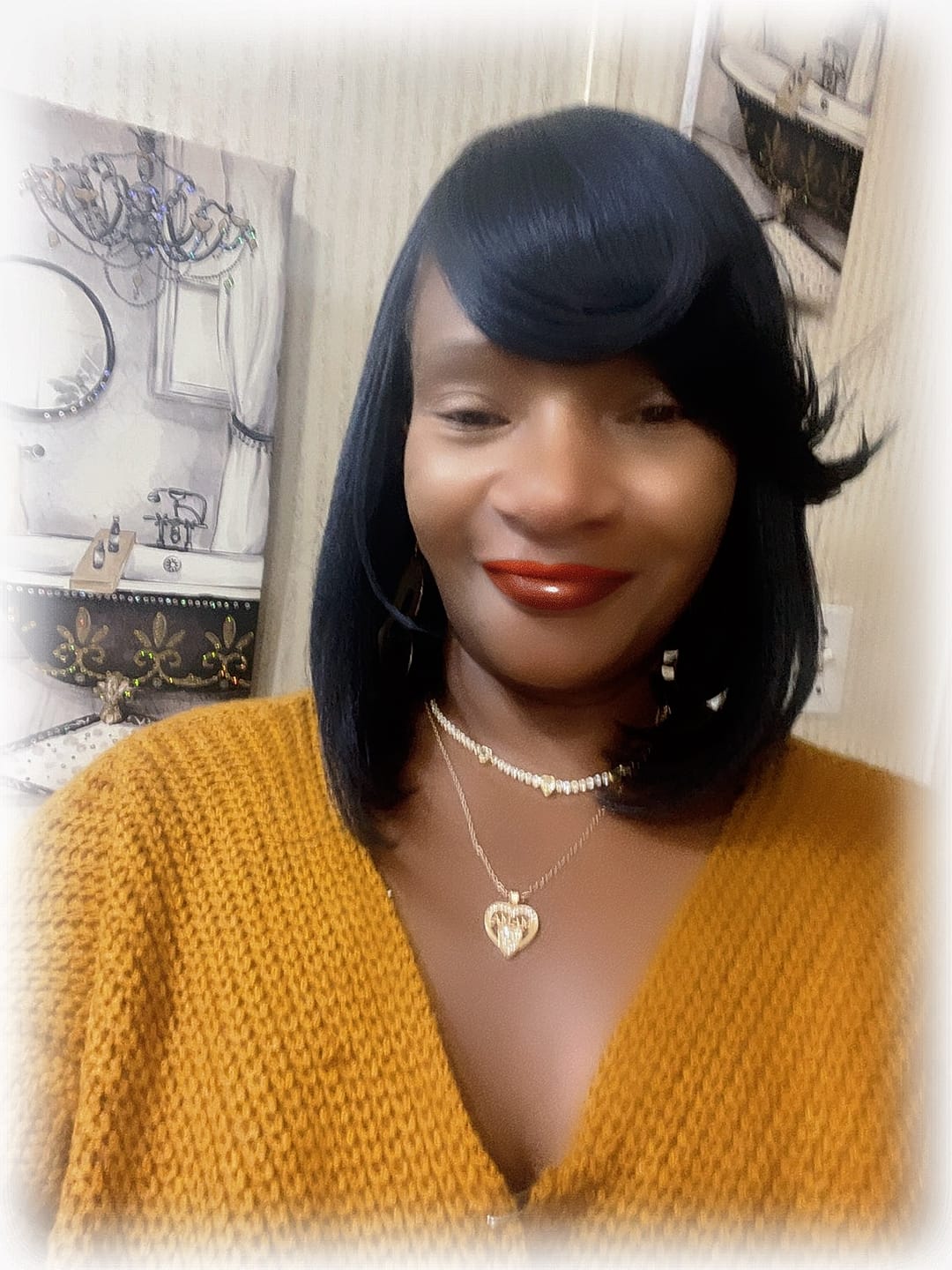 Customer photo review of Outre Perfect Hairline Swoop Glueless HD 13x4 Lace Frontal Wig - SWOOP 20