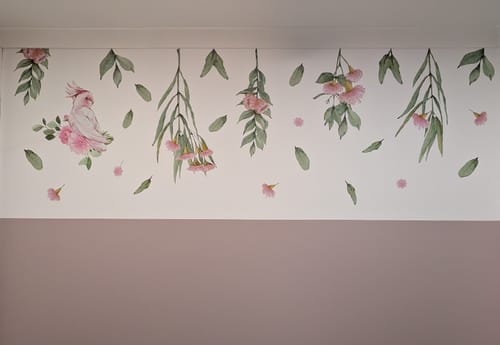 Customer photo review of Flowering Gum Tree Wall Decal Set (Pink)