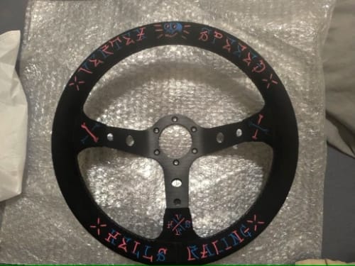 Customer photo review of Vx Suede Hells Racing Steering Wheel 330mm