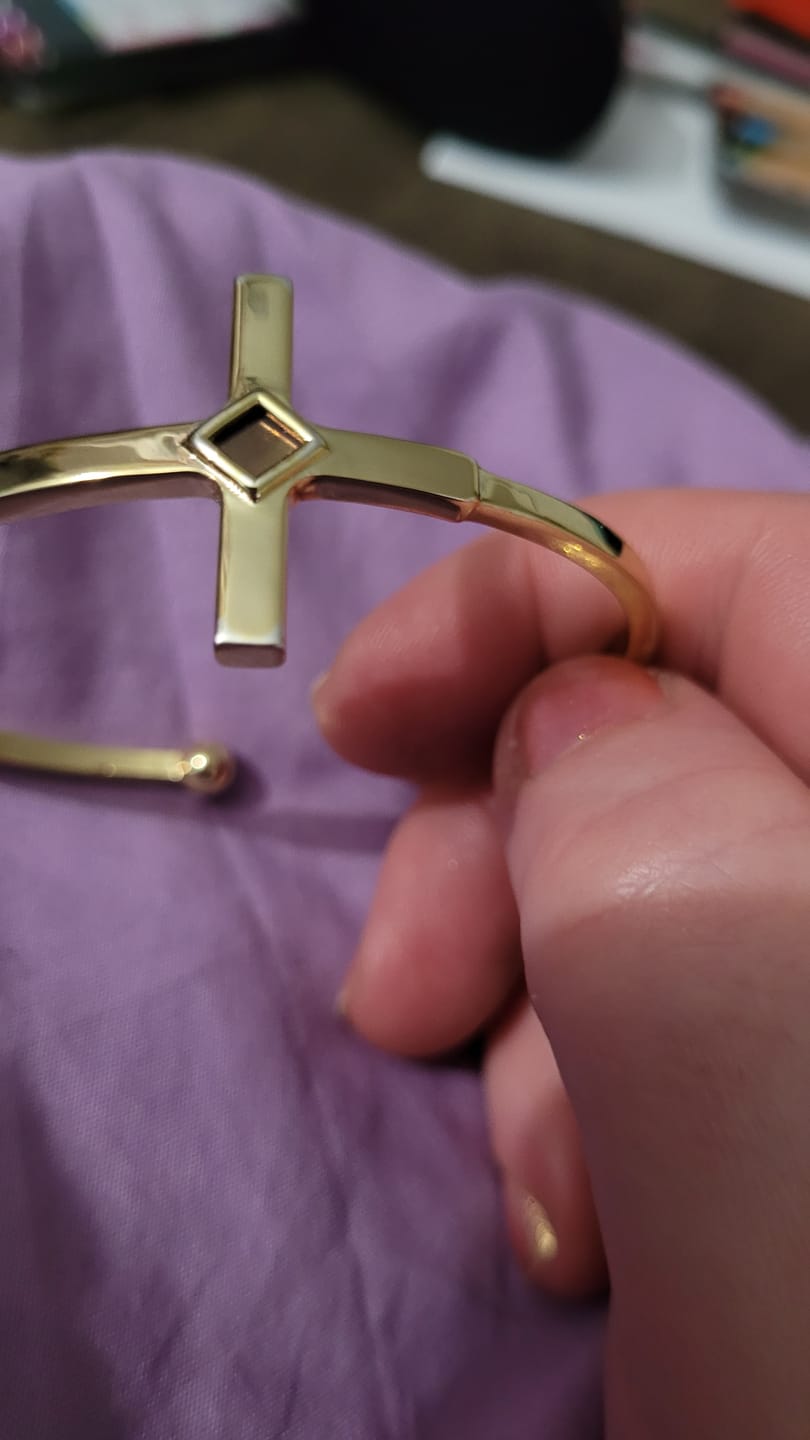 Customer photo review of Nano Cross Bangle Men's