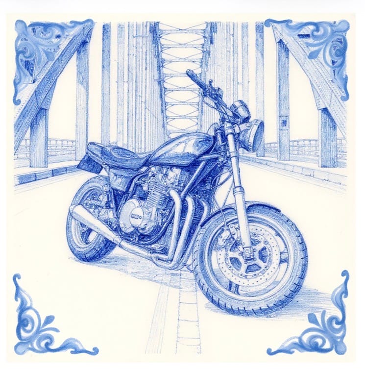 Customer photo review of Delfts Blauw tegeltje bedrukken met eigen motor