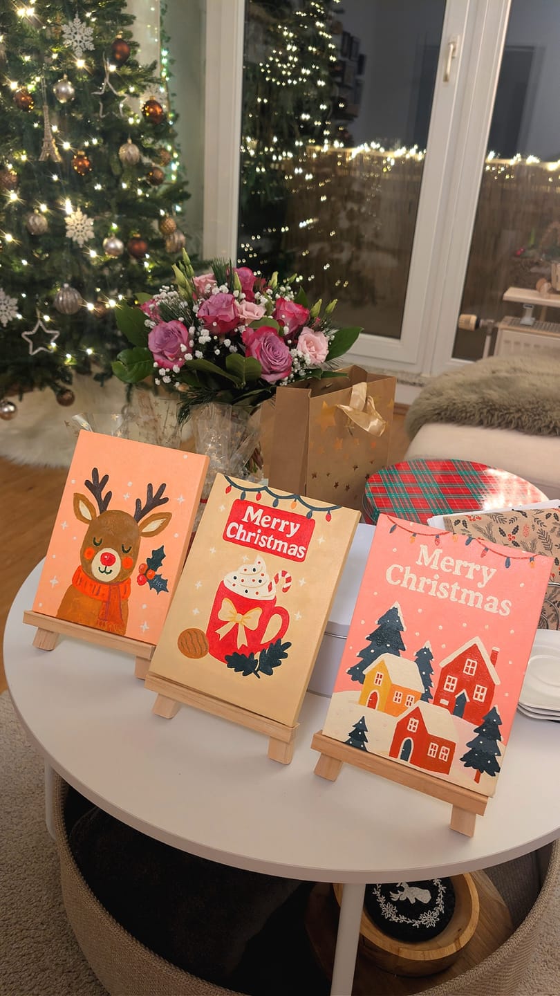 Customer photo review of 6 Mini-Gemälde | Klassisches Weihnachts Set