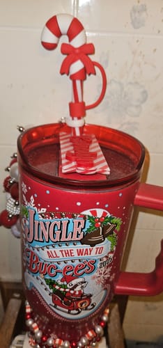 Customer photo review of Deluxe Candy Cane Straw Topper