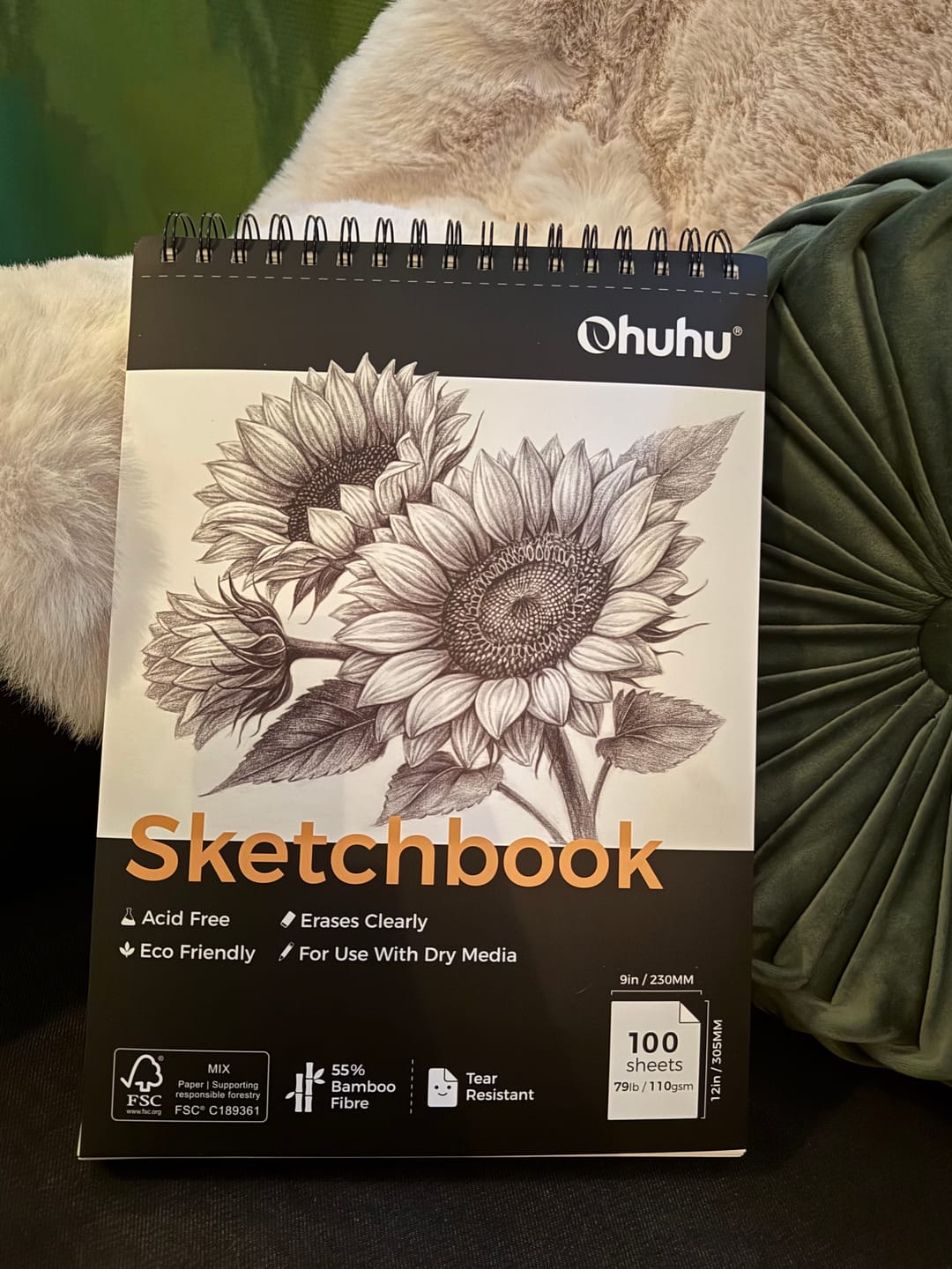 Customer photo review of Ohuhu Tear Resistant Bamboo Fiber Drawing Sketchbook