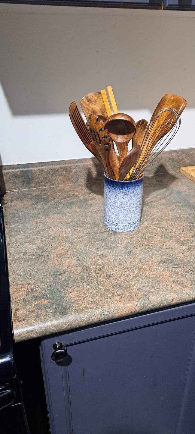 Customer photo review of 10 Piece Teak Wooden Utensil Set