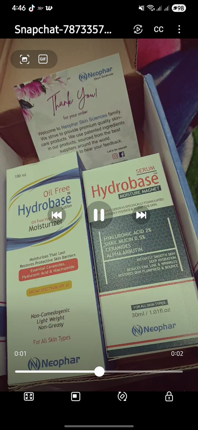 Customer photo review of Hydrobase Oil Free Lotion