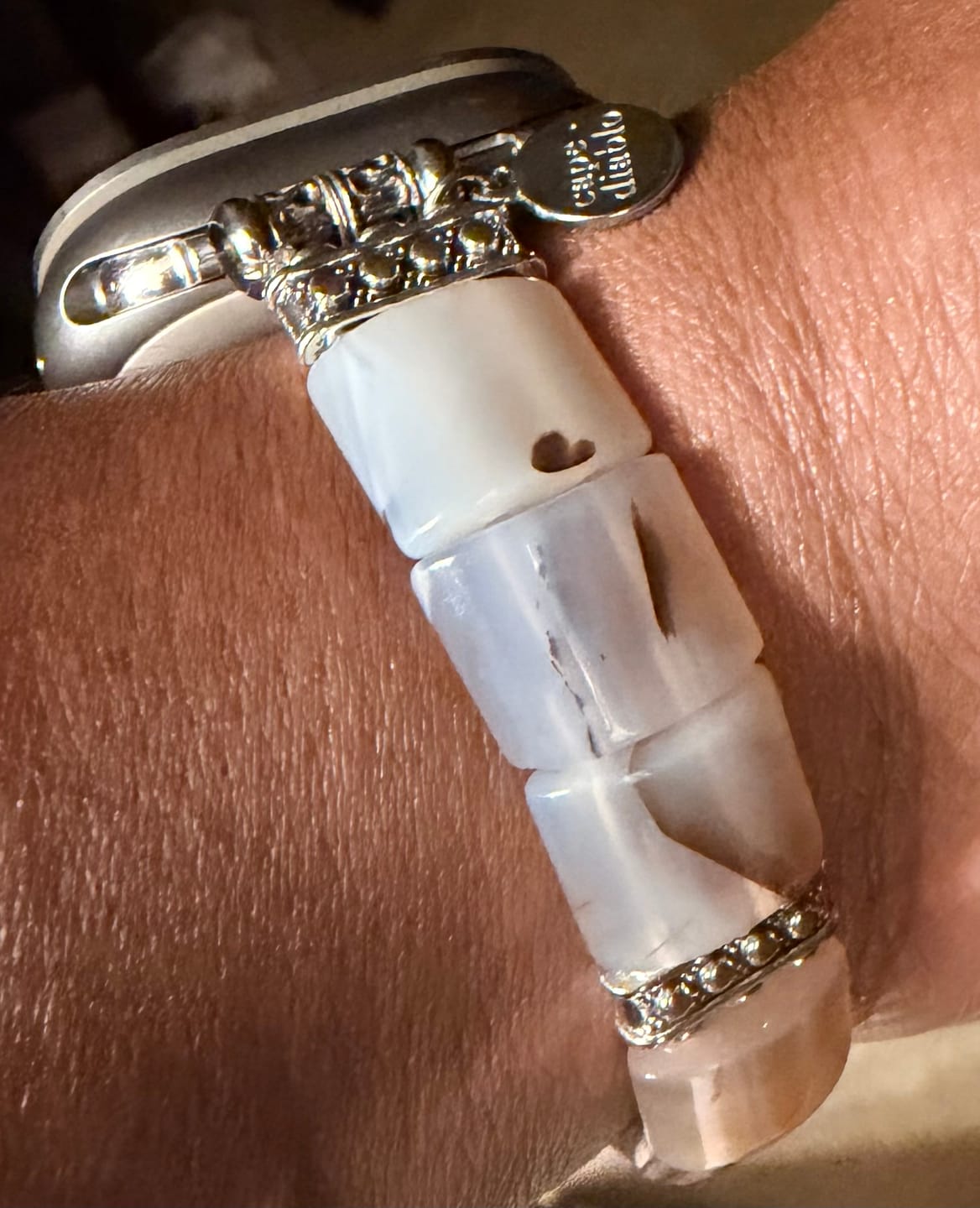 Customer photo review of Sacred Sands Agate Stretch Apple Watch Strap