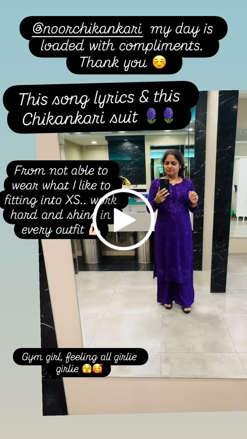 Customer video review of Purple 2 piece Rayon Mukaish set