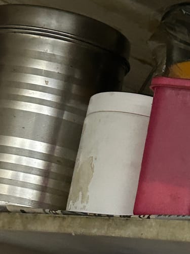 Partial view of the Wellcore Creatine container on a customer's shelf among other items.