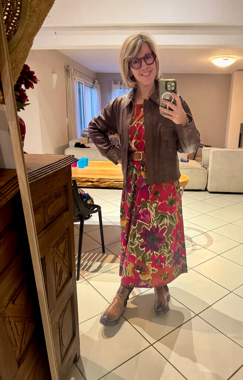 Customer photo review of Robe Anaëlle - Satin de coton fleuri Toscane