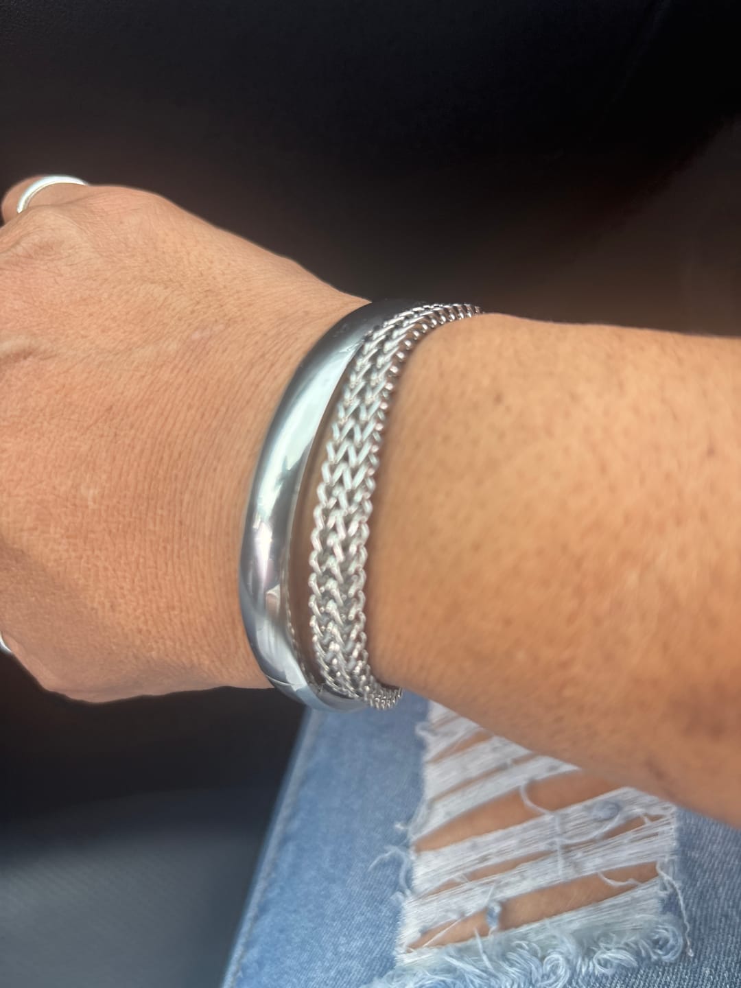 Customer photo review of Alisha Stainless Steel Bracelet Stack