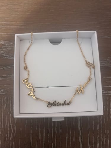 Customer photo review of Paris Multiple Name Necklace