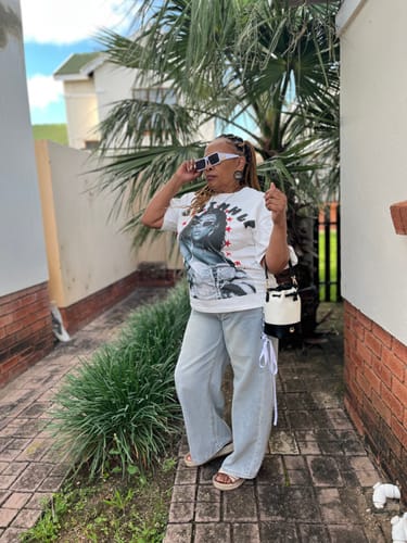 Customer photo review of White Iconic Sunglasses