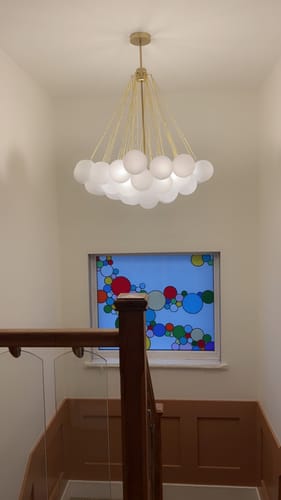 Customer photo review of Modern Hanging Glass Cluster Bubble Chandelier Light