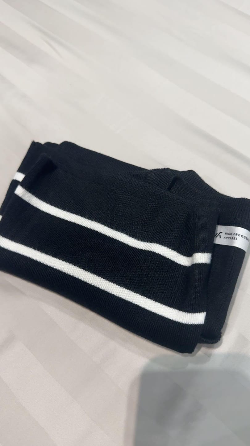 Customer photo review of Striped Knitted Button Vest