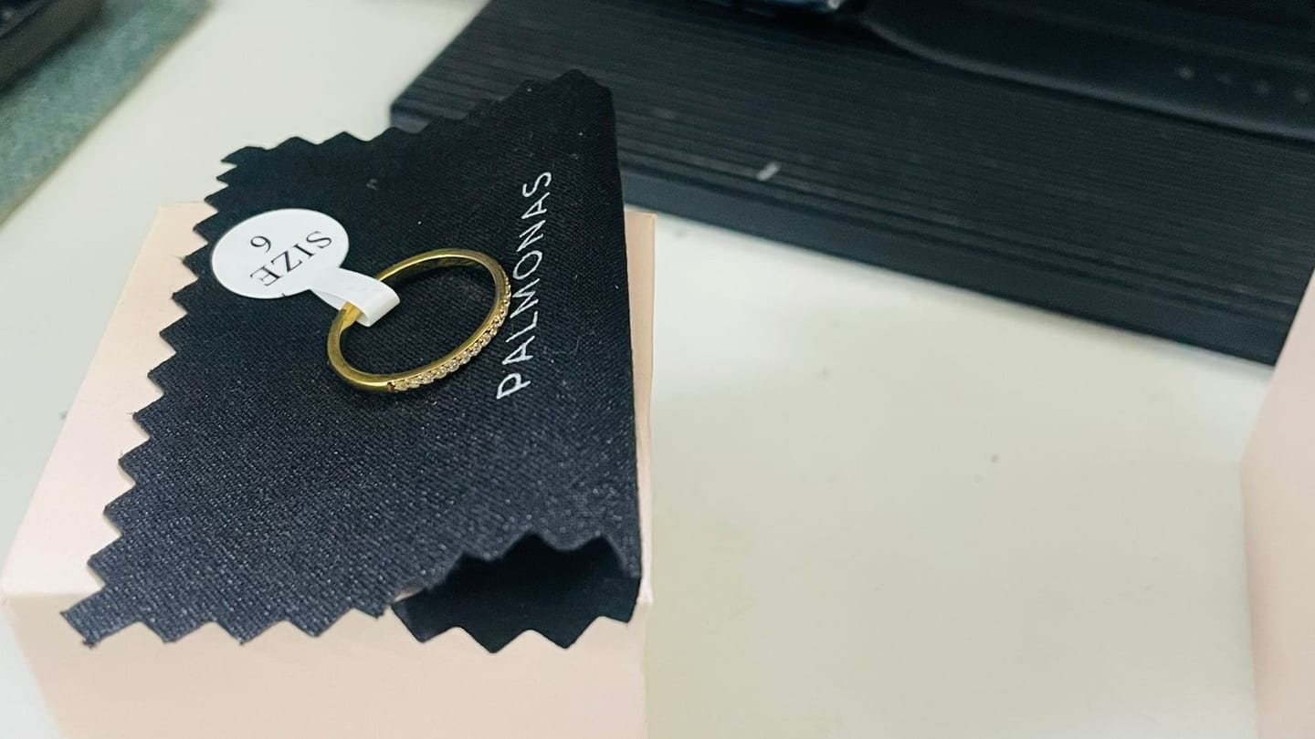 Customer photo review of Sparkling Serenity Gold Ring