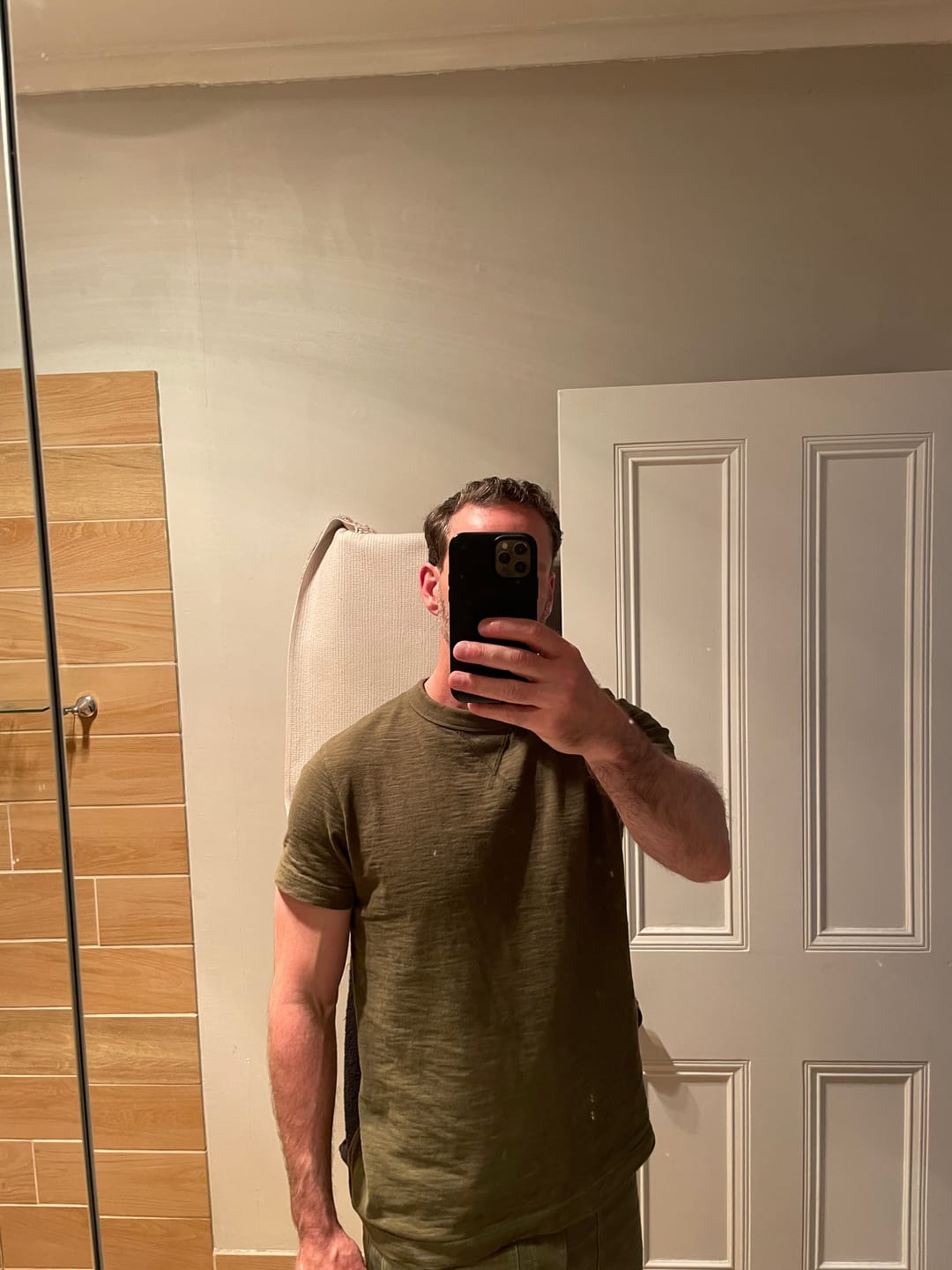 Customer photo review of 10.5 oz Cotton Tubular Gusset T-Shirt - Green