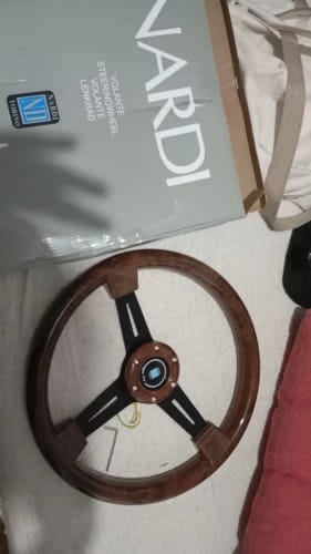 Customer photo review of Torino Steering Wheel Wooden Texture Flat 14"