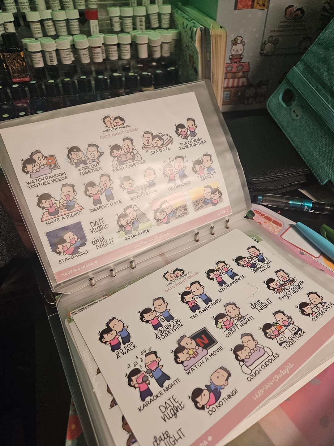 Customer photo review of Date Night Ideas Sticker Set