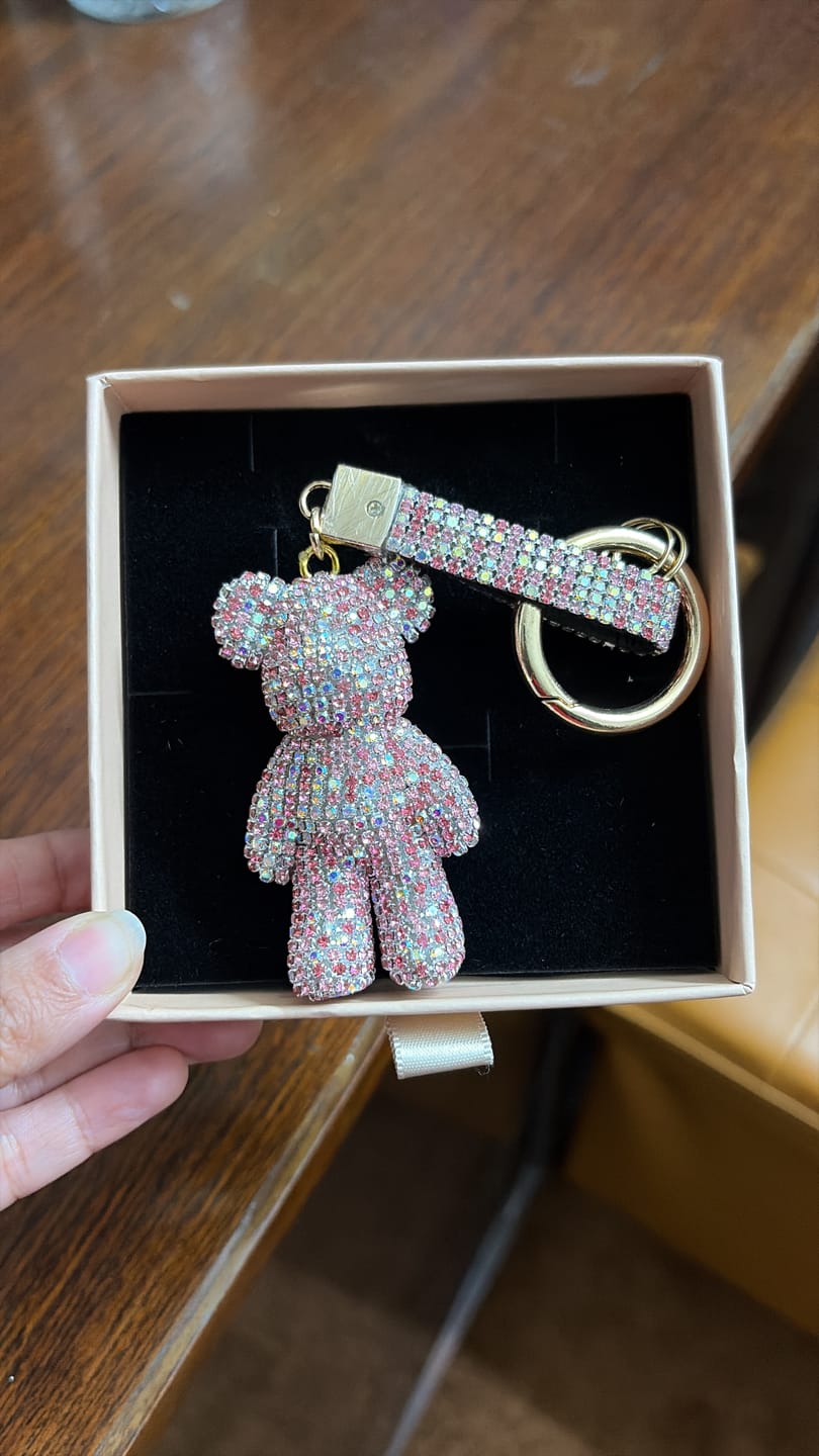 Customer photo review of Frosted Bear Keychain