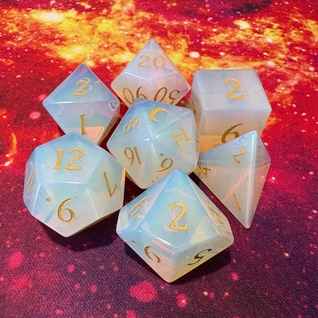Customer photo review of Opalite Dice Set