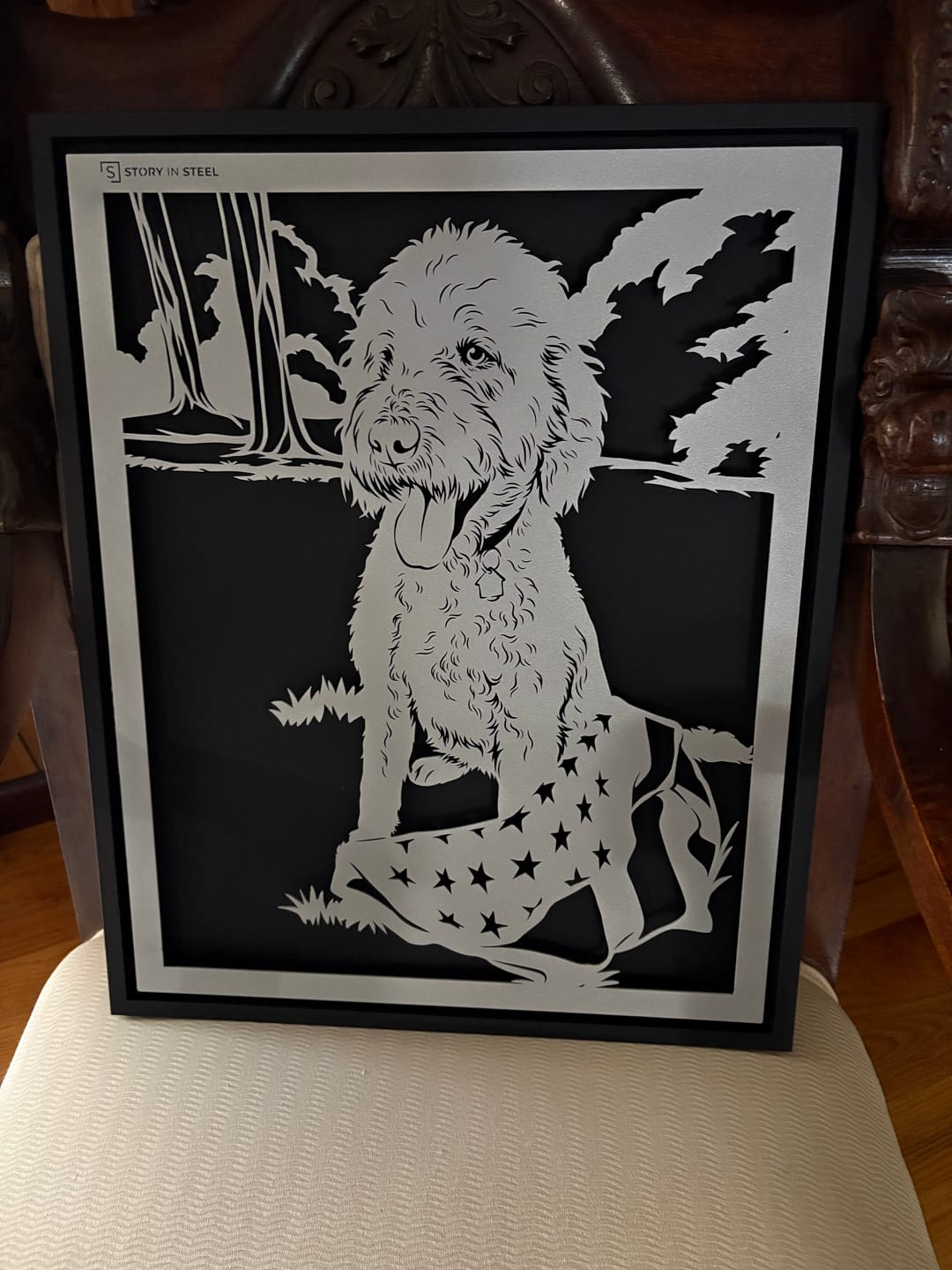 Customer photo review of Custom Pet Metal Portrait