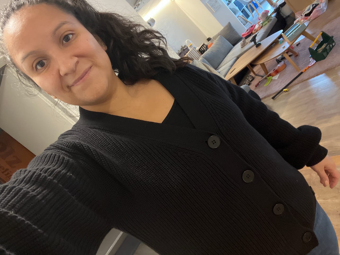 Customer photo review of Strickjacke mit sitlichen Knöpfen
