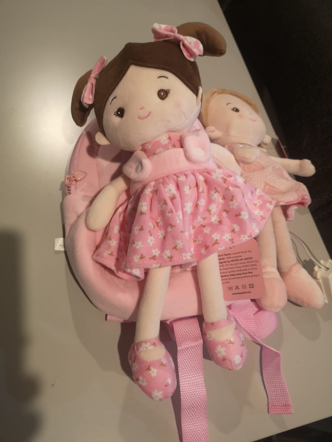 Customer photo review of Personalized Flora Belle Doll Backpack - Pink