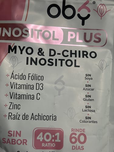 Customer photo review of Pack de 6 Pouch: Oby Inositol Plus Myo y D-Chiro Inositol Ratio 40:1 + Acido Folico, Prebioticos, Vitaminas y Zinc | Polvo Sin Sabor