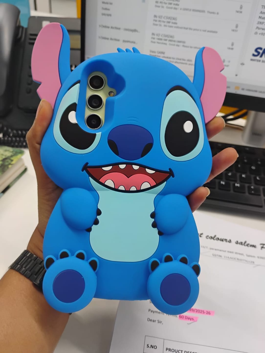 Customer photo review of 3D Stitch Samsung Pre-Order Rubber Silicone Case