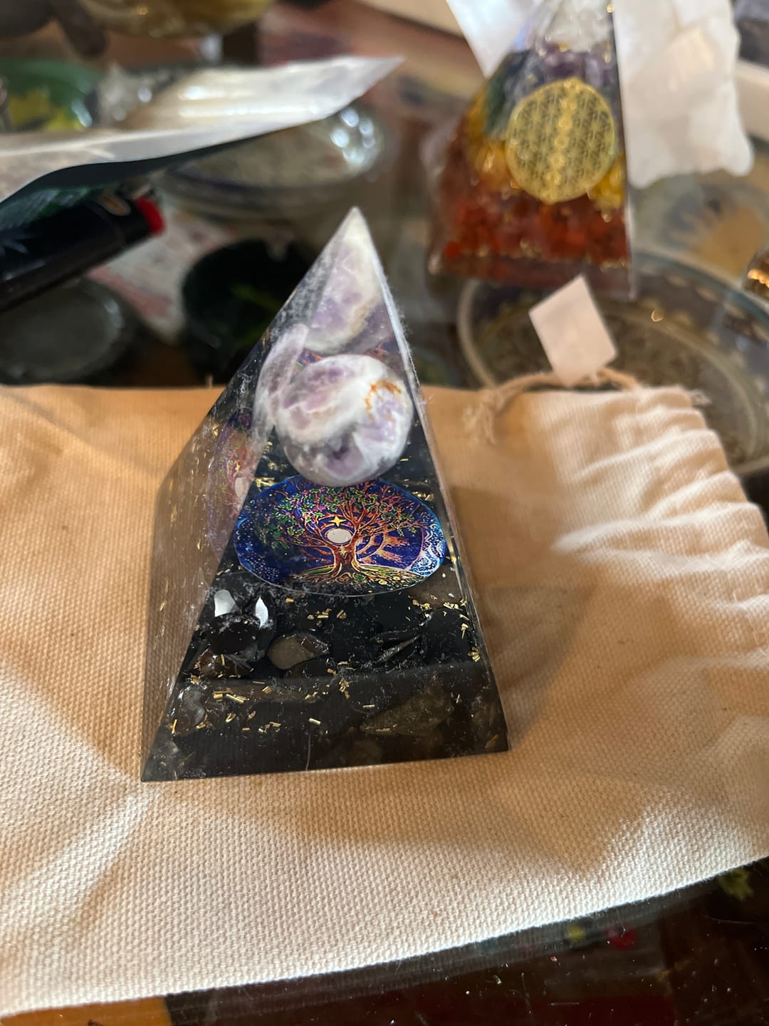 Customer photo review of EMF Protection Galaxy Orgone Pyramid