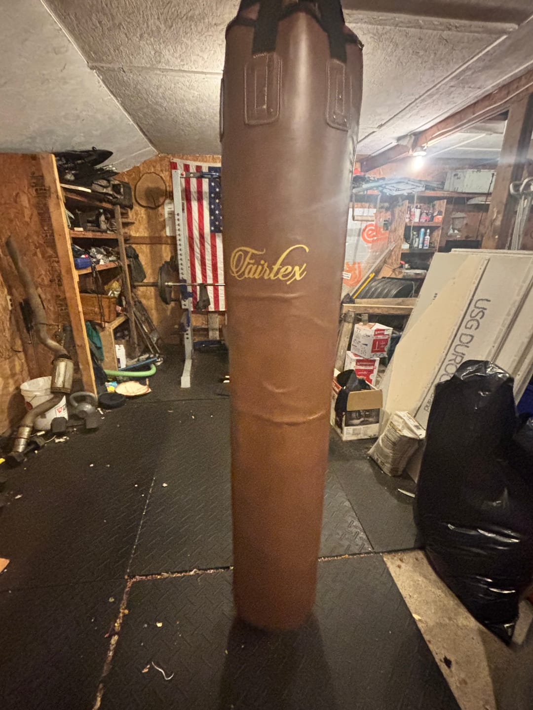 Customer photo review of Fairtex HB6 6 Ft. Banana Bag Punching Bag for Muay Thai, Boxing, Kickboxing, MMA (Brown Unfilled) - 14.17" W x 70.87" H