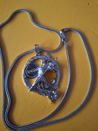 Customer photo review of Greek Athena Pendant Necklace