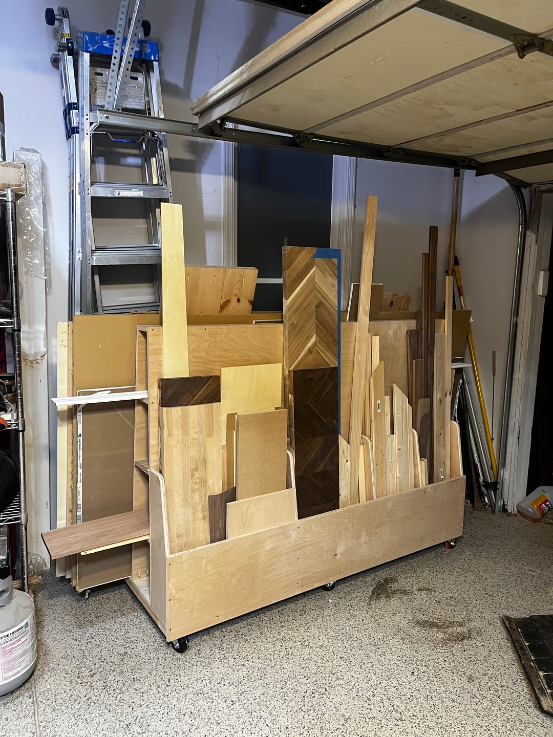 Customer photo review of Compact Wood Storage Cart Plans - Digital Download