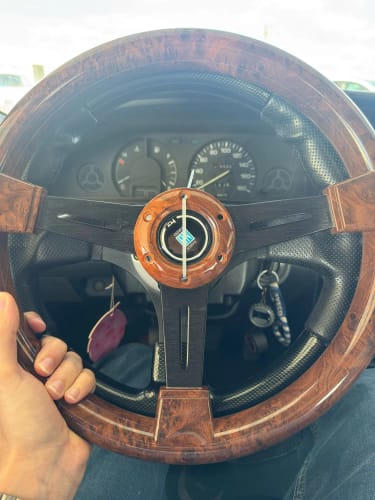 Customer photo review of Torino Steering Wheel Wooden Texture Flat 14"