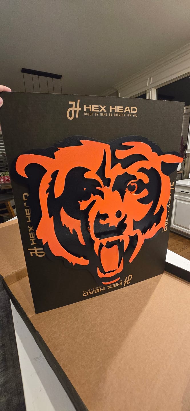 Customer photo review of Chicago Bears "Roaring Bear" 3D Vintage Metal Wall Art