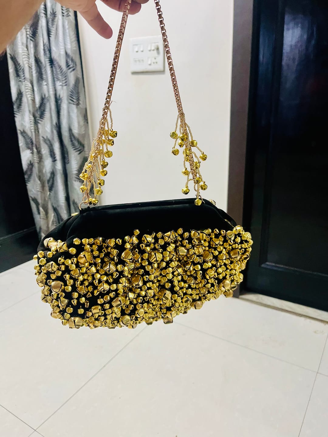 Customer photo review of Ghungroo Statement Party Clutch – Festive & Evening Bag