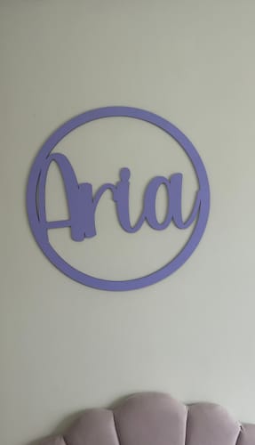 Customer photo review of Painted Name Hoop