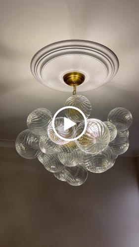 Customer video review of Modern Cluster Glass Globe Bubble Chandelier