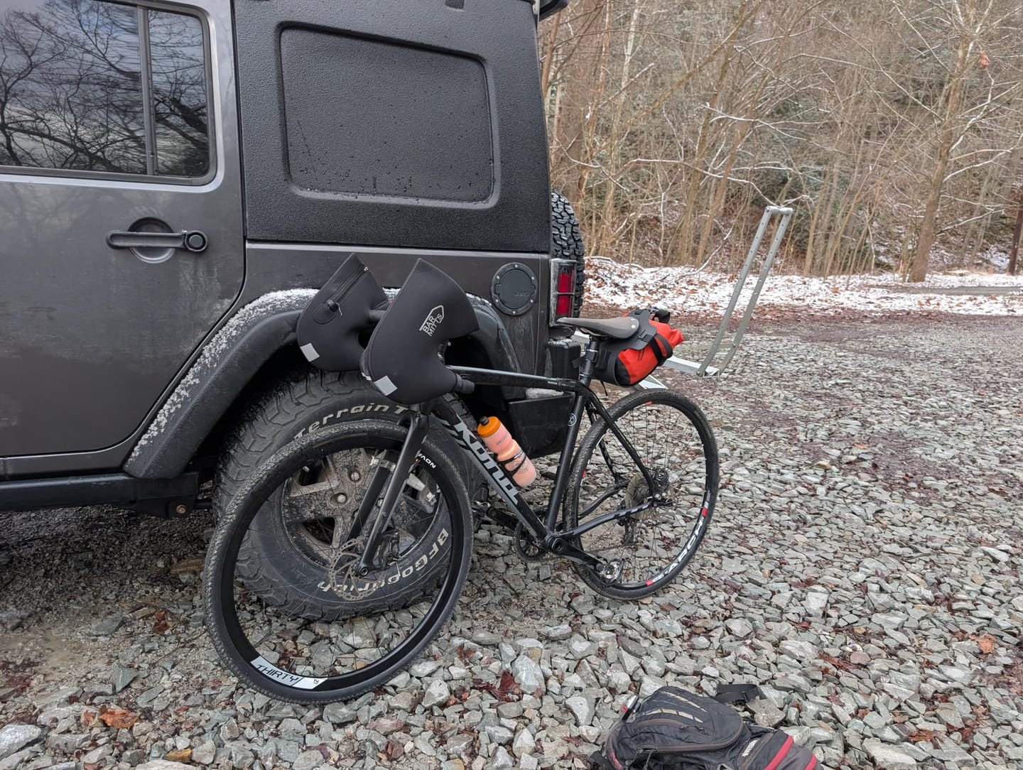 Customer photo review of Waterproof & Lightweight Bikepacking Tail Bag Extension Bracket, Adjustable Rear Mount for Long Rides