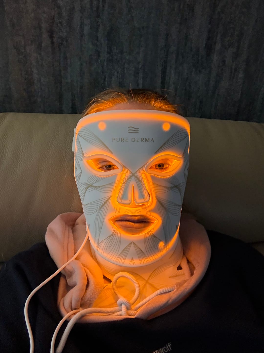 Customer photo review of LED Light Therapy Face, Neck & Décolletage Mask