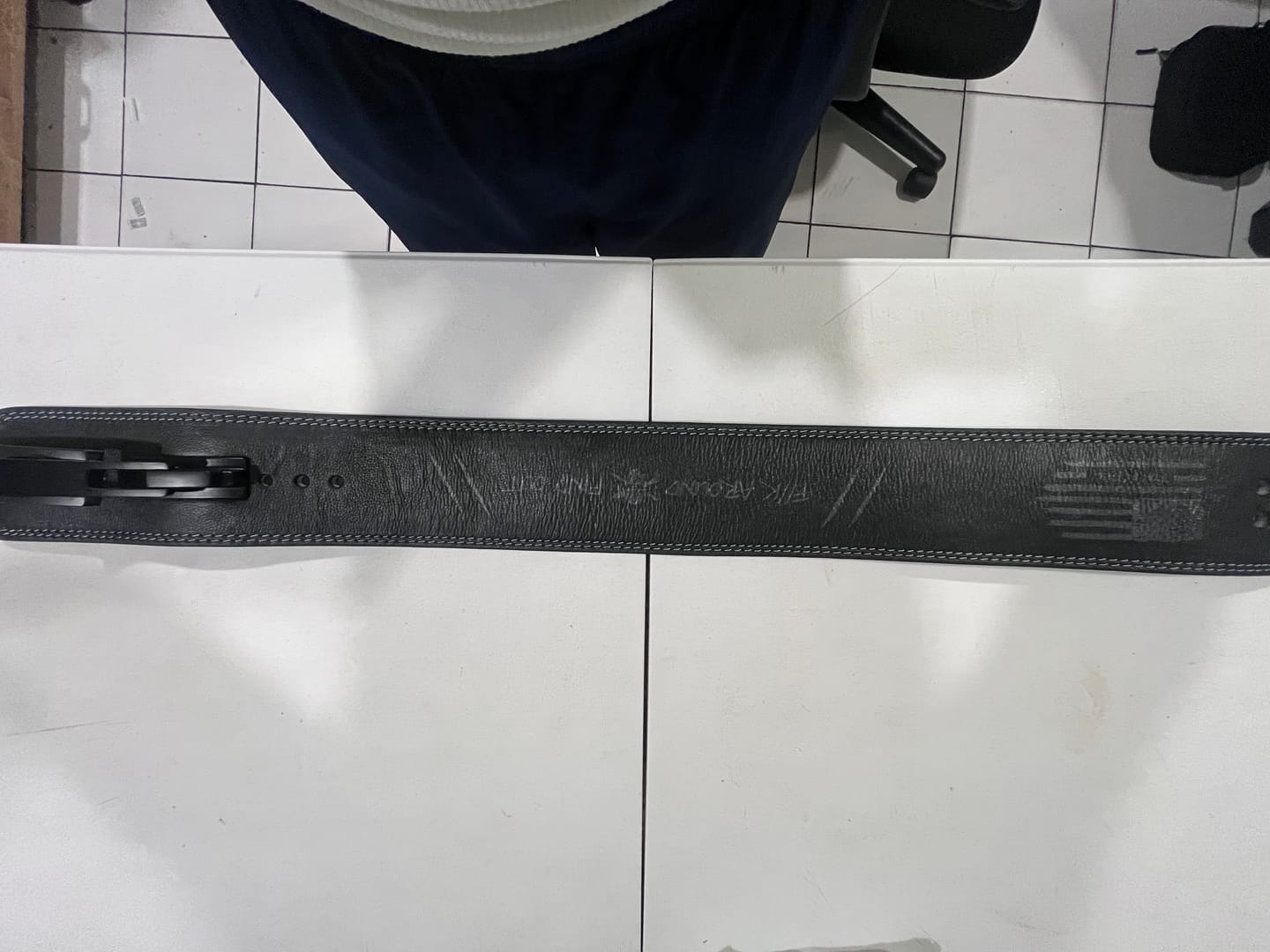 Customer photo review of Assault Belt: 10mm Lever Weightlifting Belt