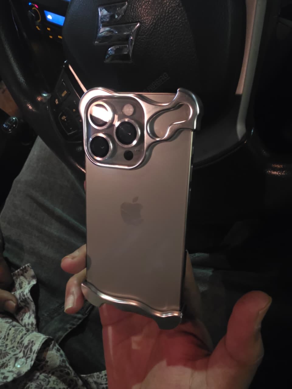 Customer photo review of Premium Skeleton Luxury iPhone Samsung Sleek Aluminium Metal Bumper Case With Camera Lens Protection