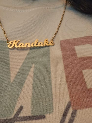 Customer photo review of Cursive Name Necklace