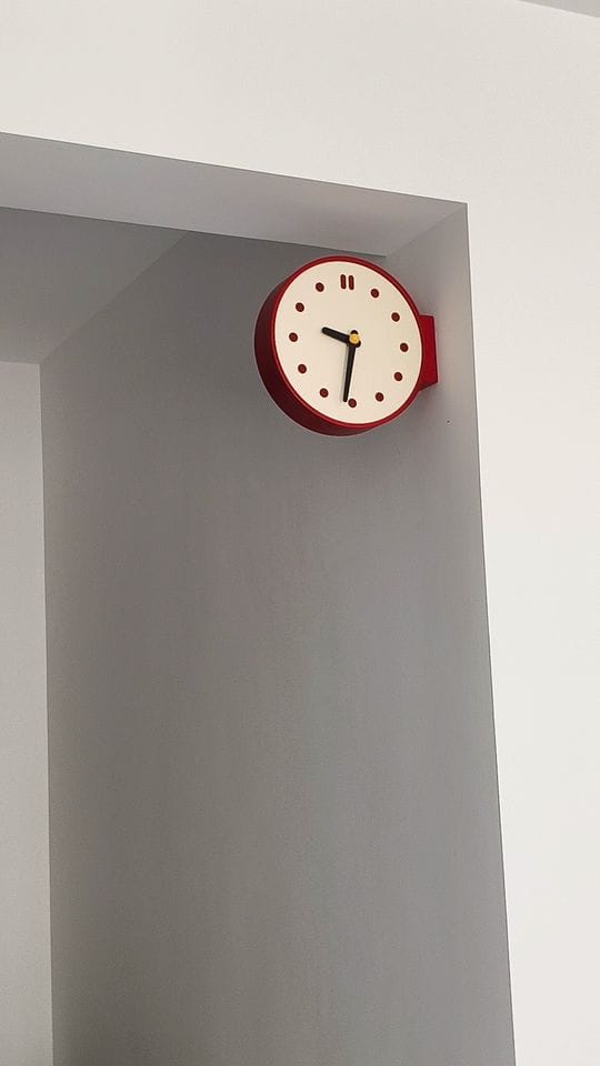 Customer photo review of Corner View Double-Sided Clock